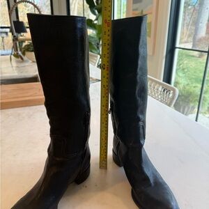 Prada Black Leather Heeled Boots
